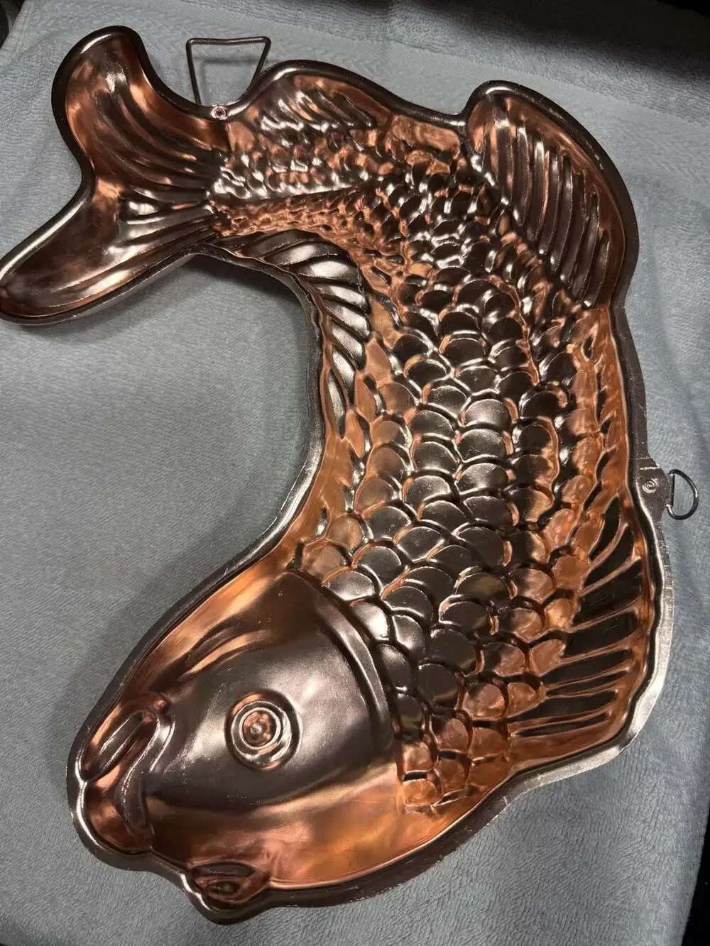 Vintage Copper Plated Fish Mold Wall Hanging